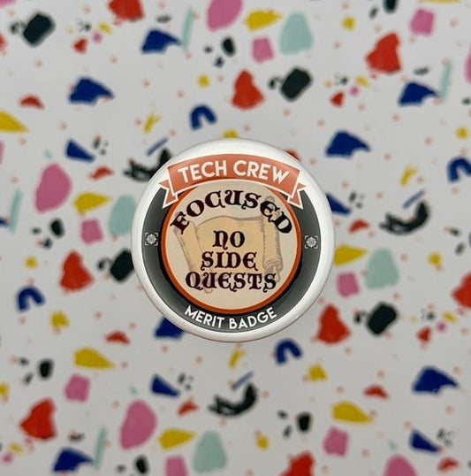 Focused Tech Crew Merit Badge Pin Back Buttons