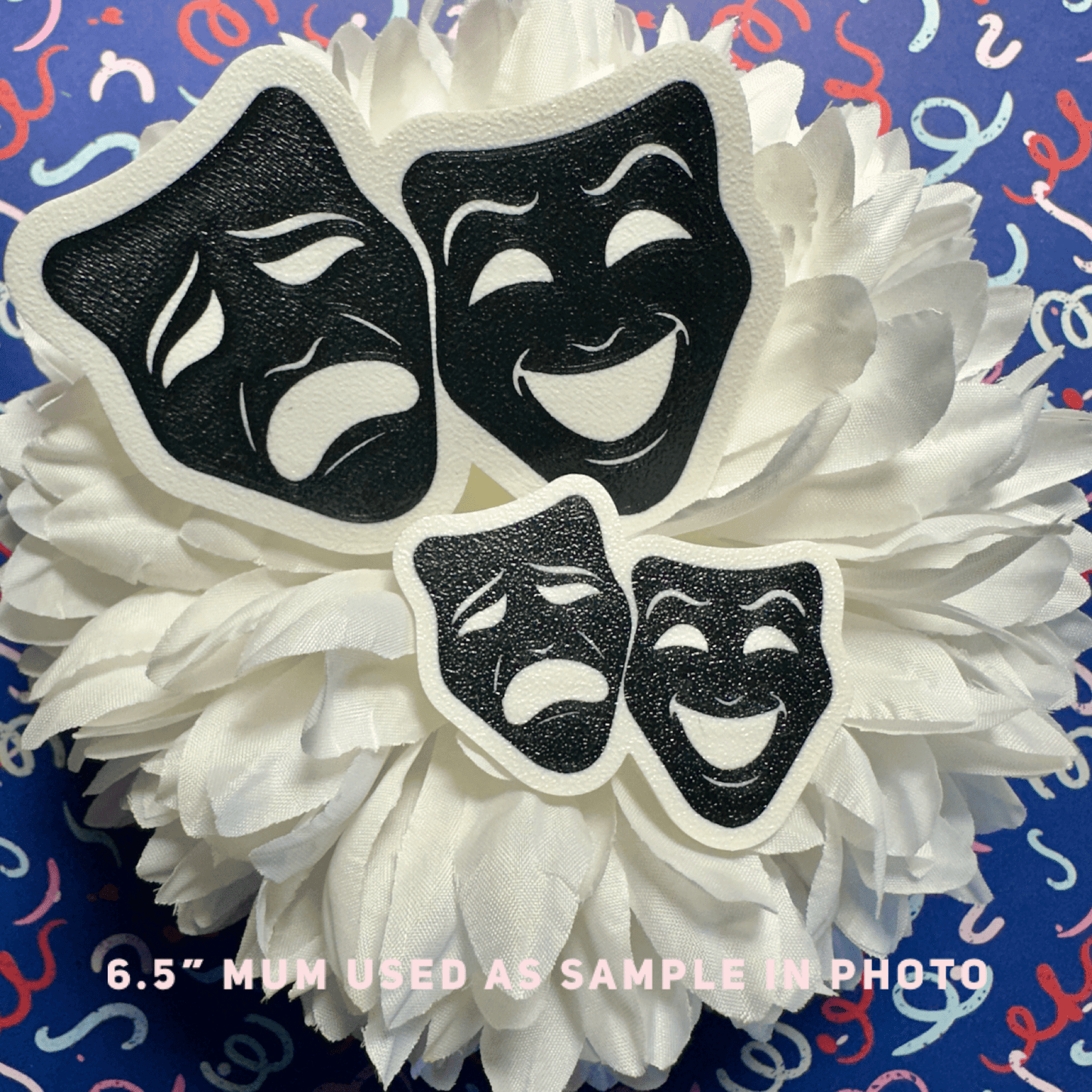 Large Theatre Mask Homecoming Trinket, BLACK Colored Trinkets