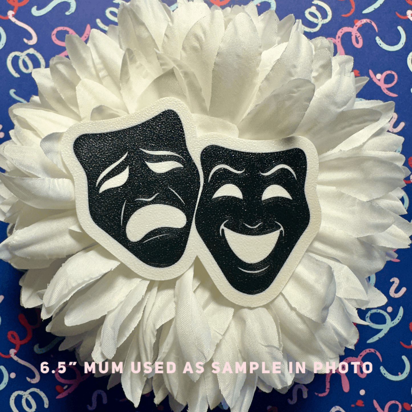 Large Theatre Mask Homecoming Trinket, BLACK Colored Trinkets