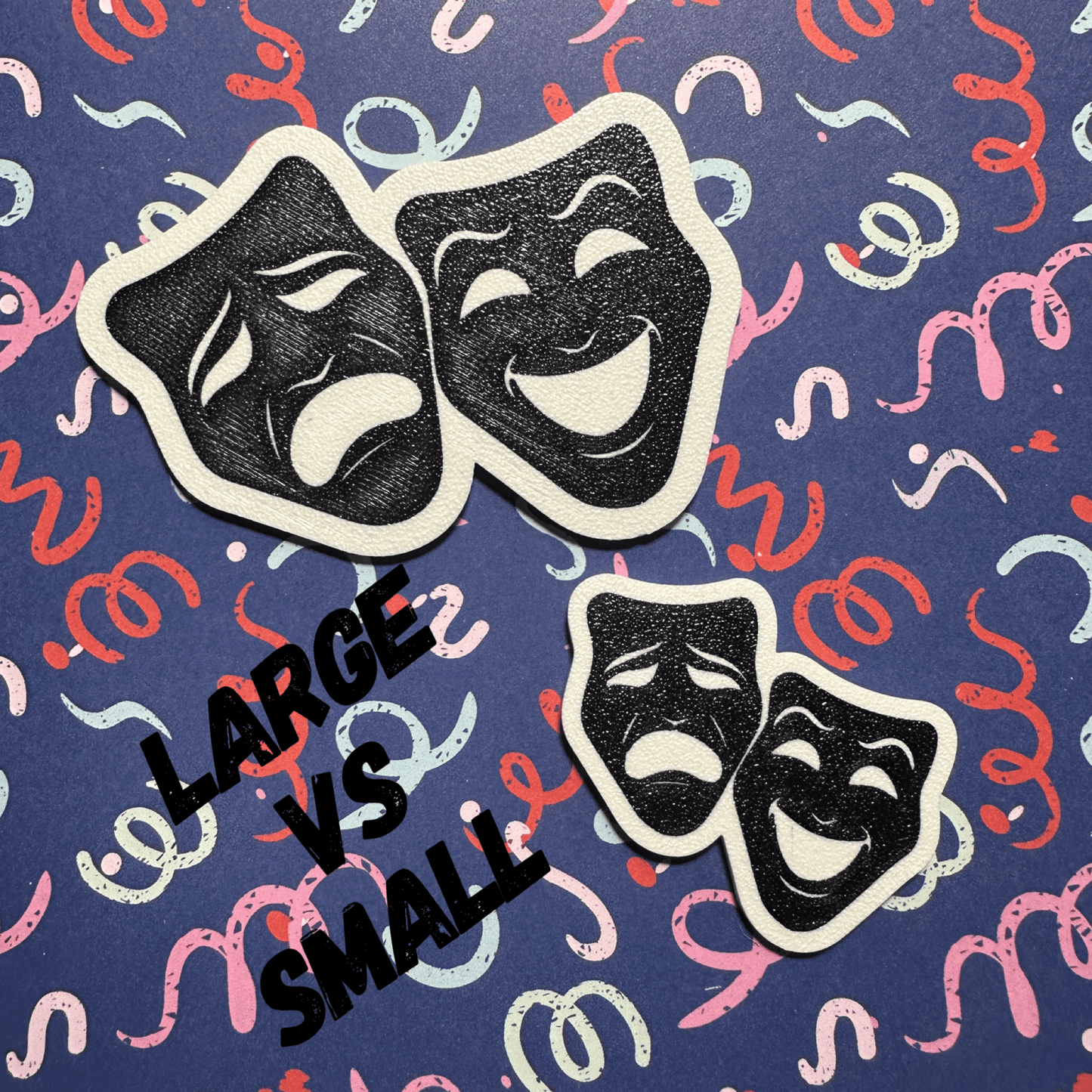 Large Theatre Mask Homecoming Trinket, BLACK Colored Trinkets