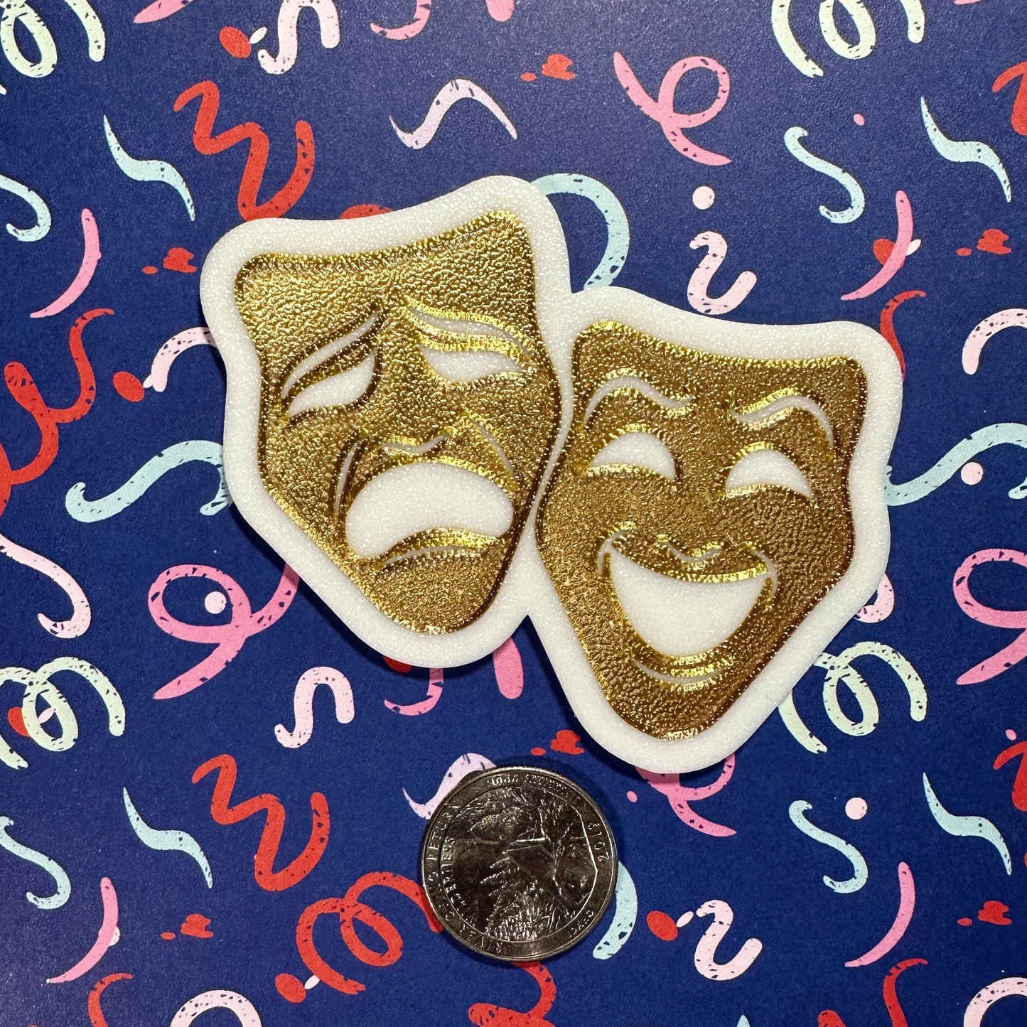 Large Theatre Mask Homecoming Trinket, GOLD Gold Trinkets