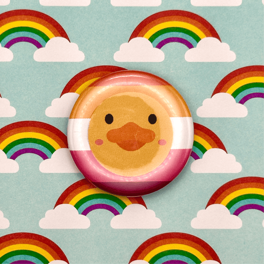 Lesbian Duck Pride Button Pin Back Buttons