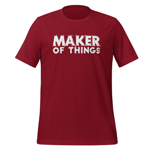 Maker of Things T-shirt - White Font T-Shirts Cardinal