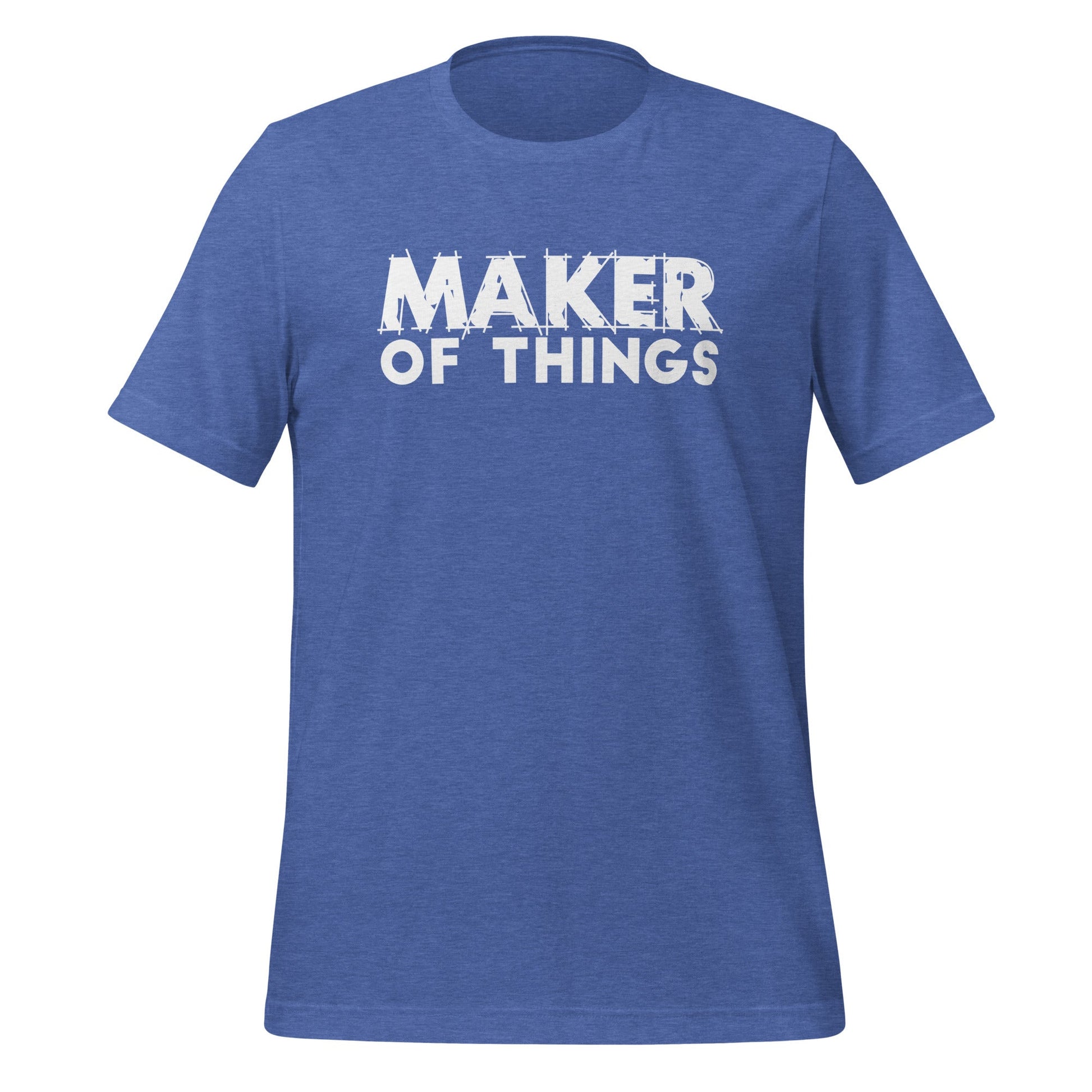 Maker of Things T-shirt - White Font T-Shirts Heather True Royal