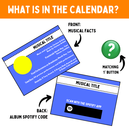 Musical Theatre Broadway Advent Calendar Button Packs