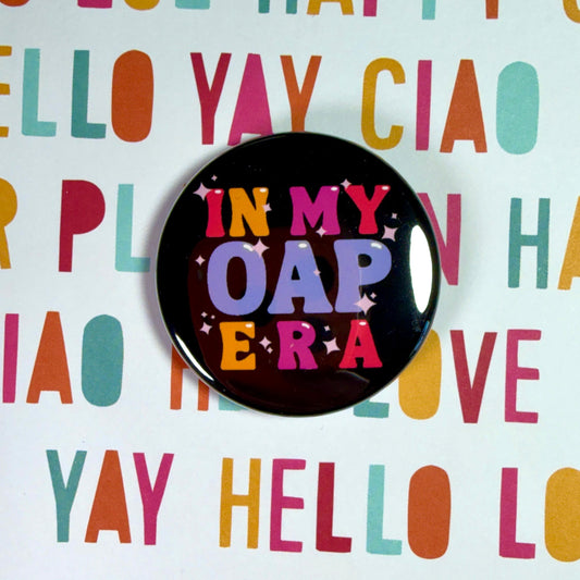 One Act Play (OAP) Era Button Pin Back Buttons