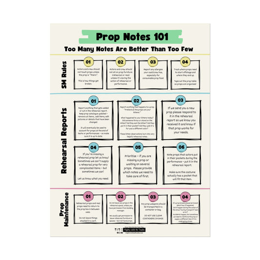 Props Notes 101 Poster, 18x24 Poster 18″ x 24″ (Vertical)
