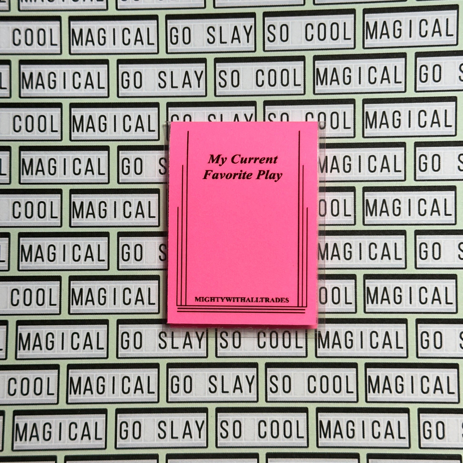 Sam French Play Script Magnetic Bookmark Bookmarks Candy Pink