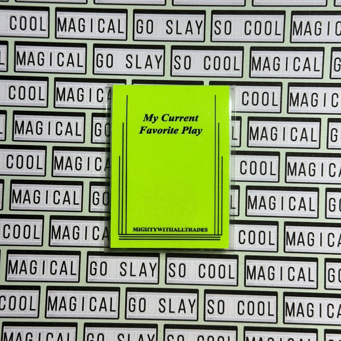 Sam French Play Script Magnetic Bookmark Bookmarks Neon Green