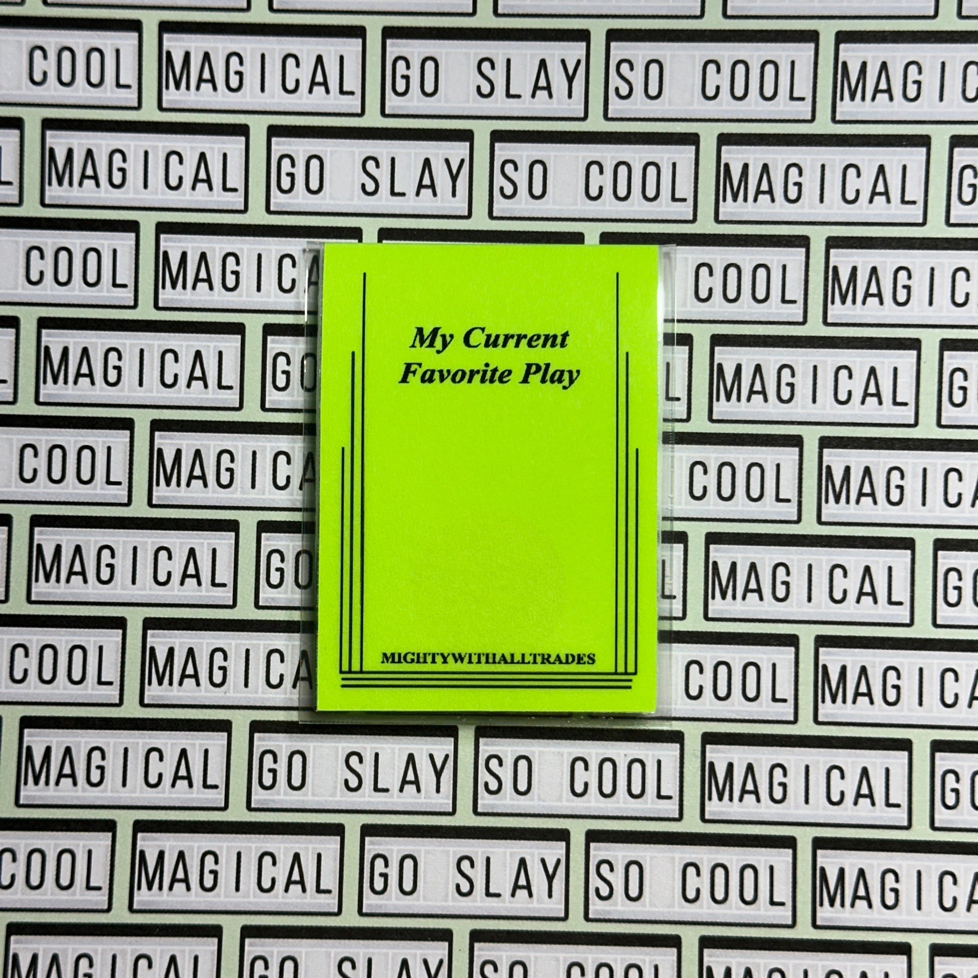 Sam French Play Script Magnetic Bookmark Bookmarks Neon Green