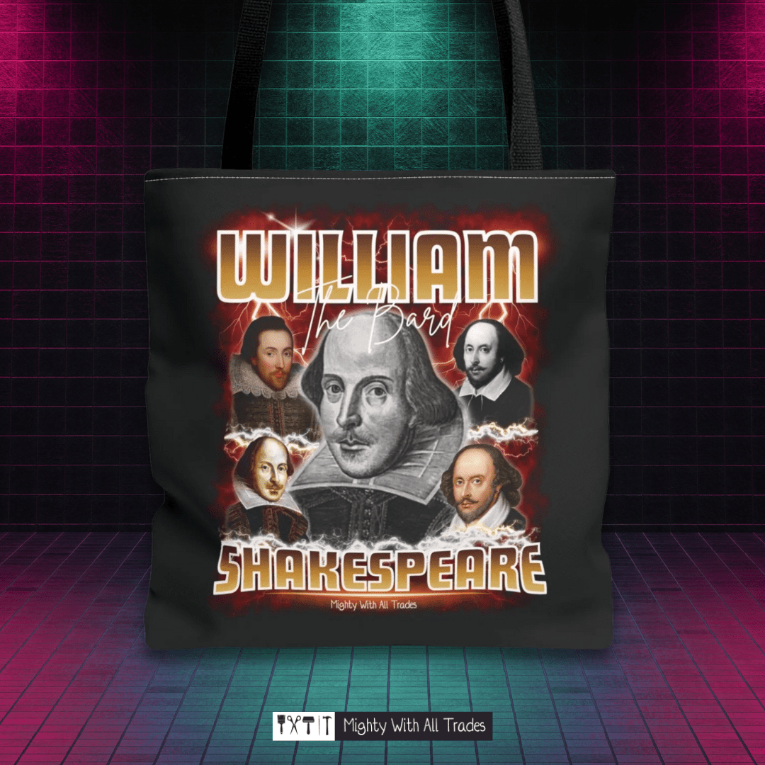 Shakespeare Bootleg Tote Bag Bags 16" × 16''