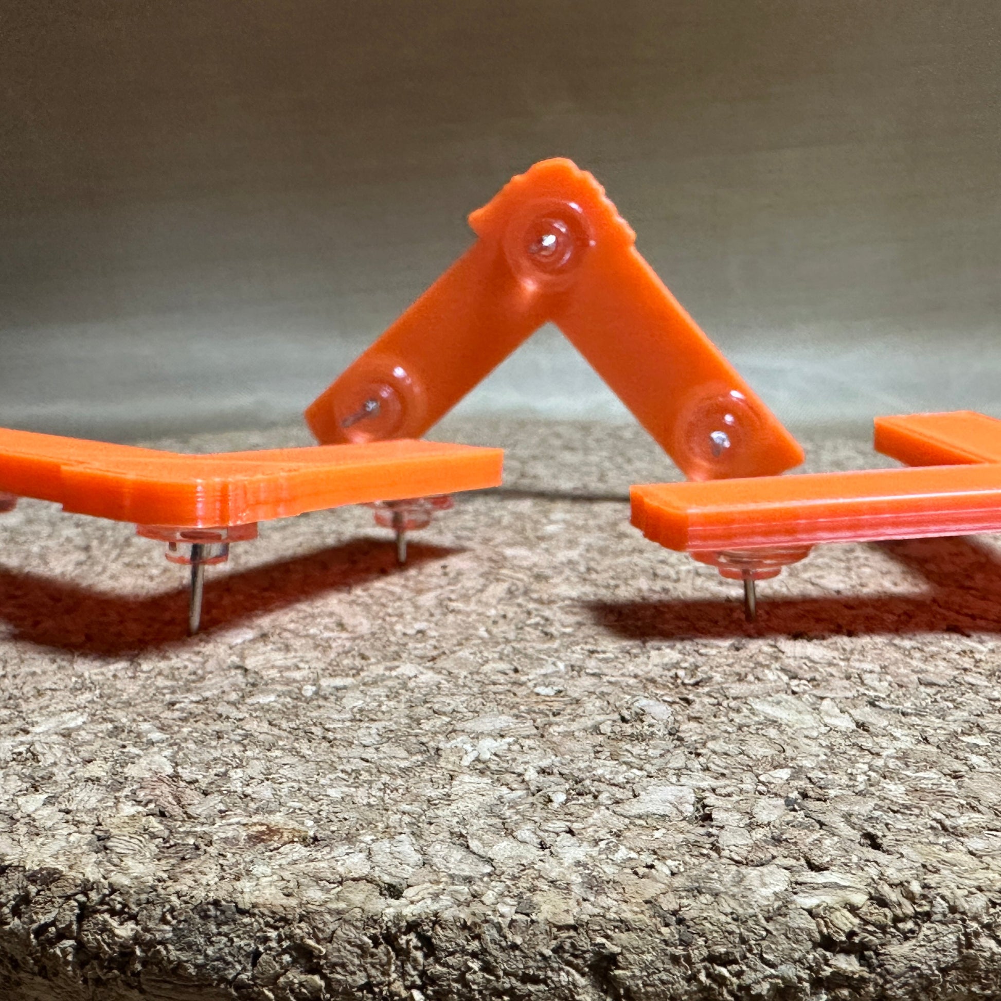 Spike Tape Push Pins, Set of 3 Refrigerator Magnets Orange