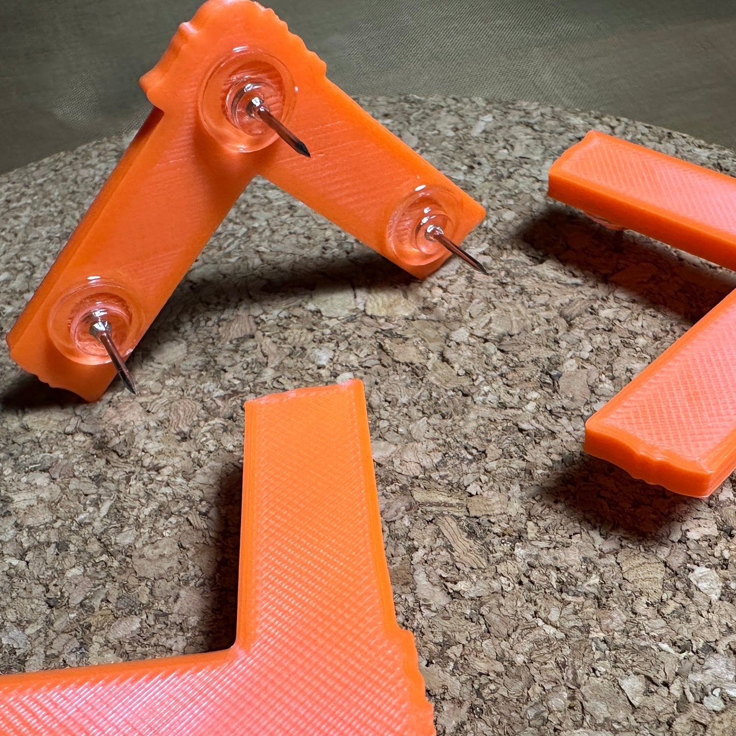Spike Tape Push Pins, Set of 3 Refrigerator Magnets Orange