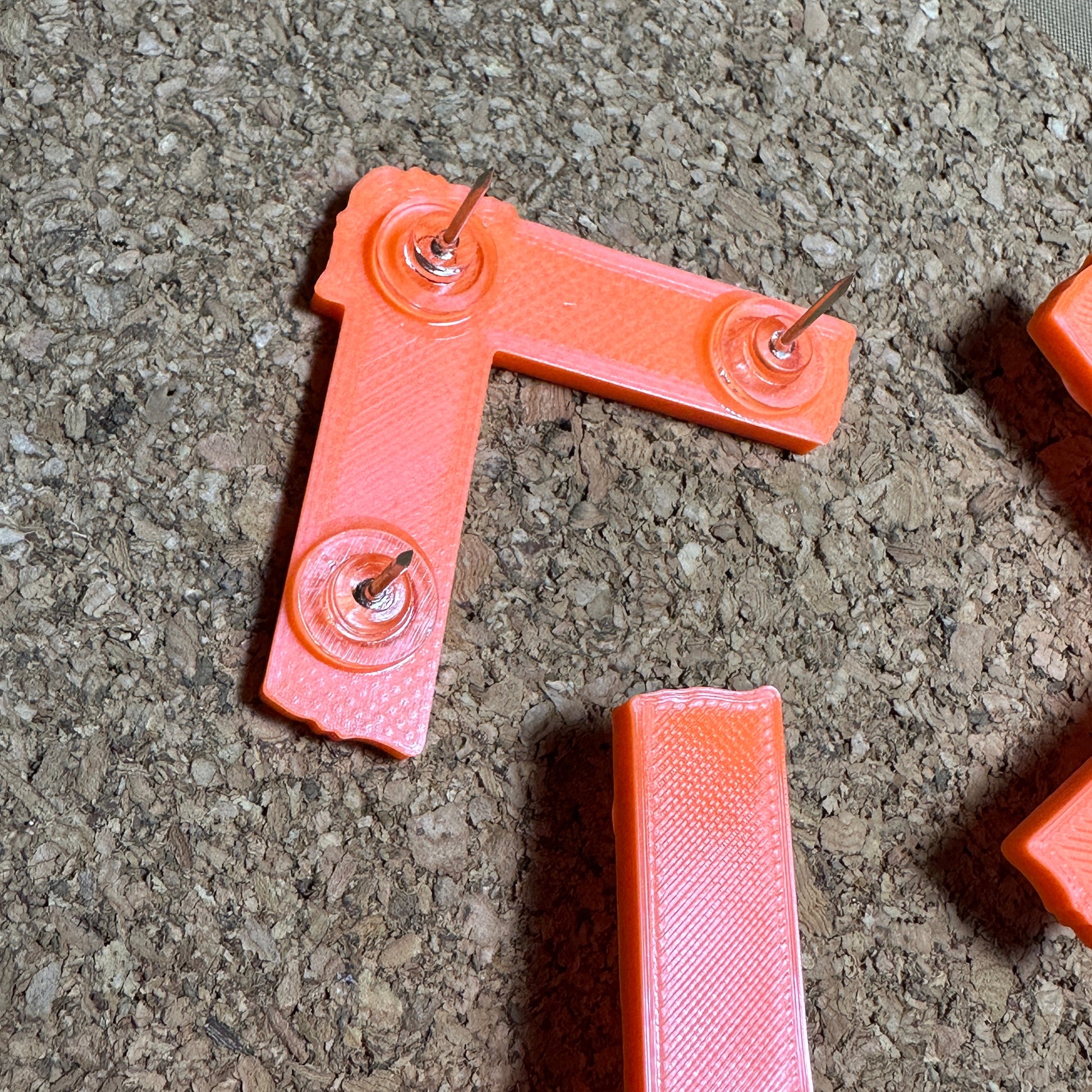 Spike Tape Push Pins, Set of 3 Refrigerator Magnets Orange