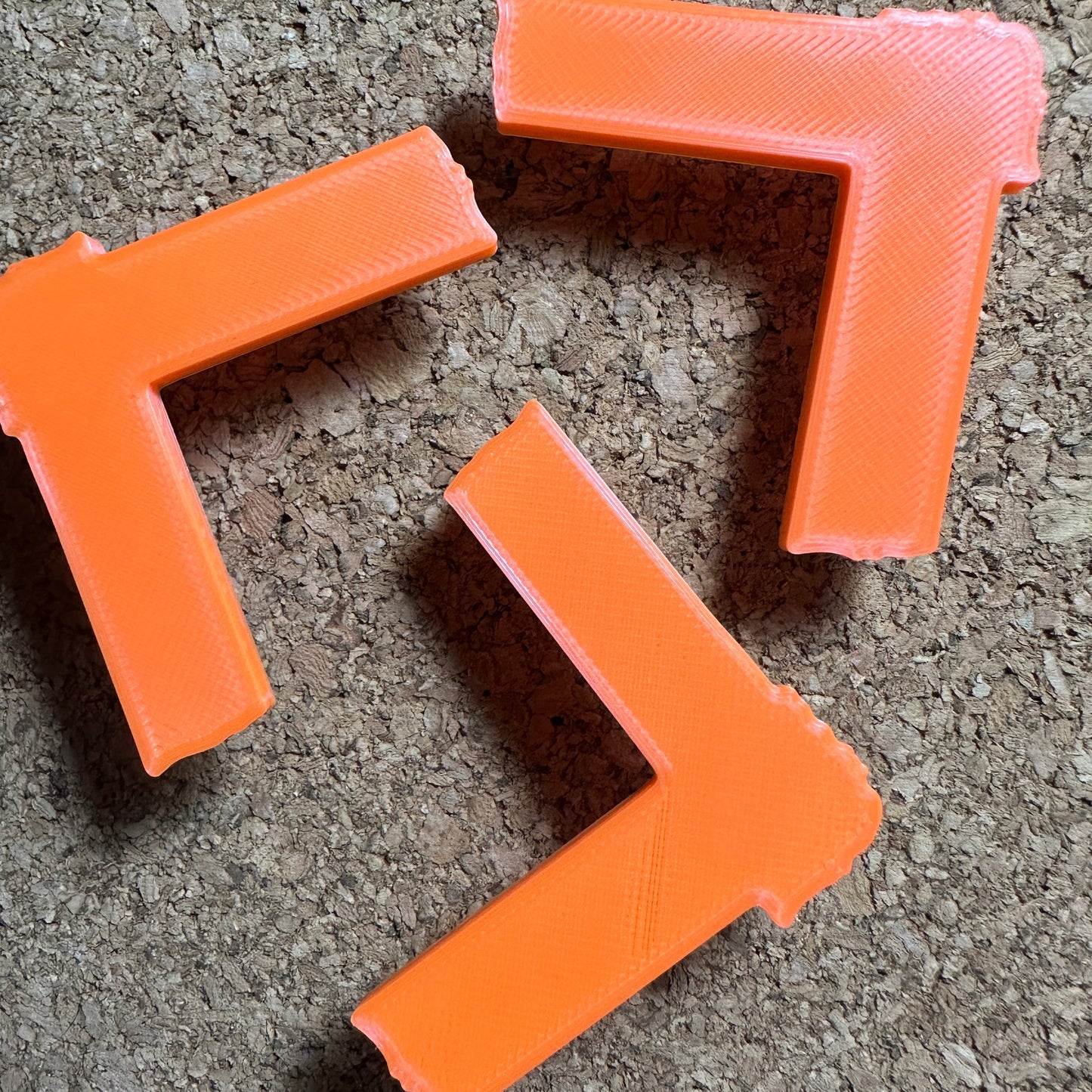 Spike Tape Push Pins, Set of 3 Refrigerator Magnets Orange