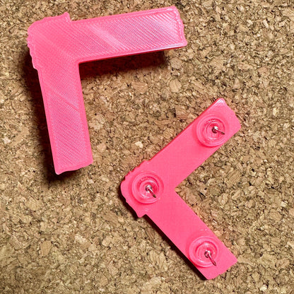 Spike Tape Push Pins, Set of 3 Refrigerator Magnets Pink