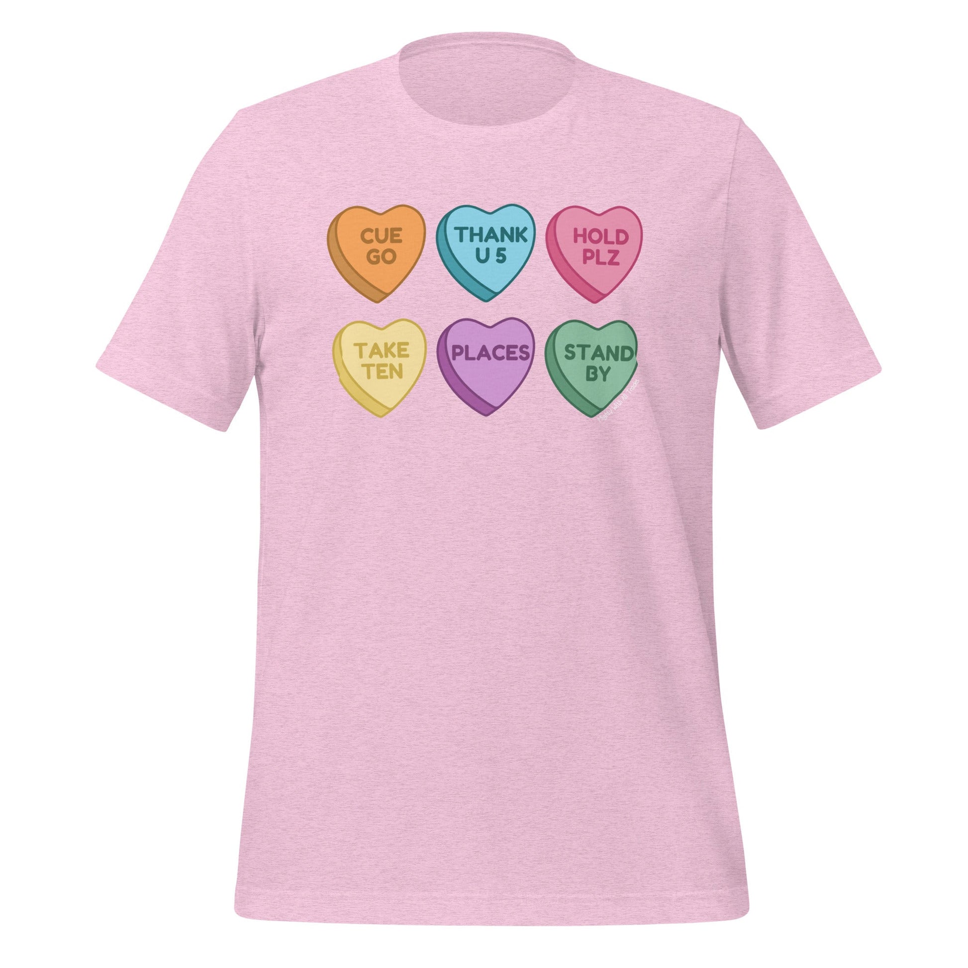 Stage Manager Conversation Hearts T-shirt T-Shirts Heather Prism Lilac