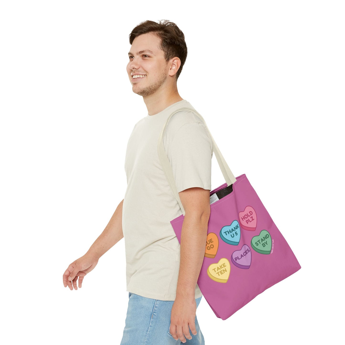 Stage Manager Conversation Hearts Tote Bag Bags 16" × 16''