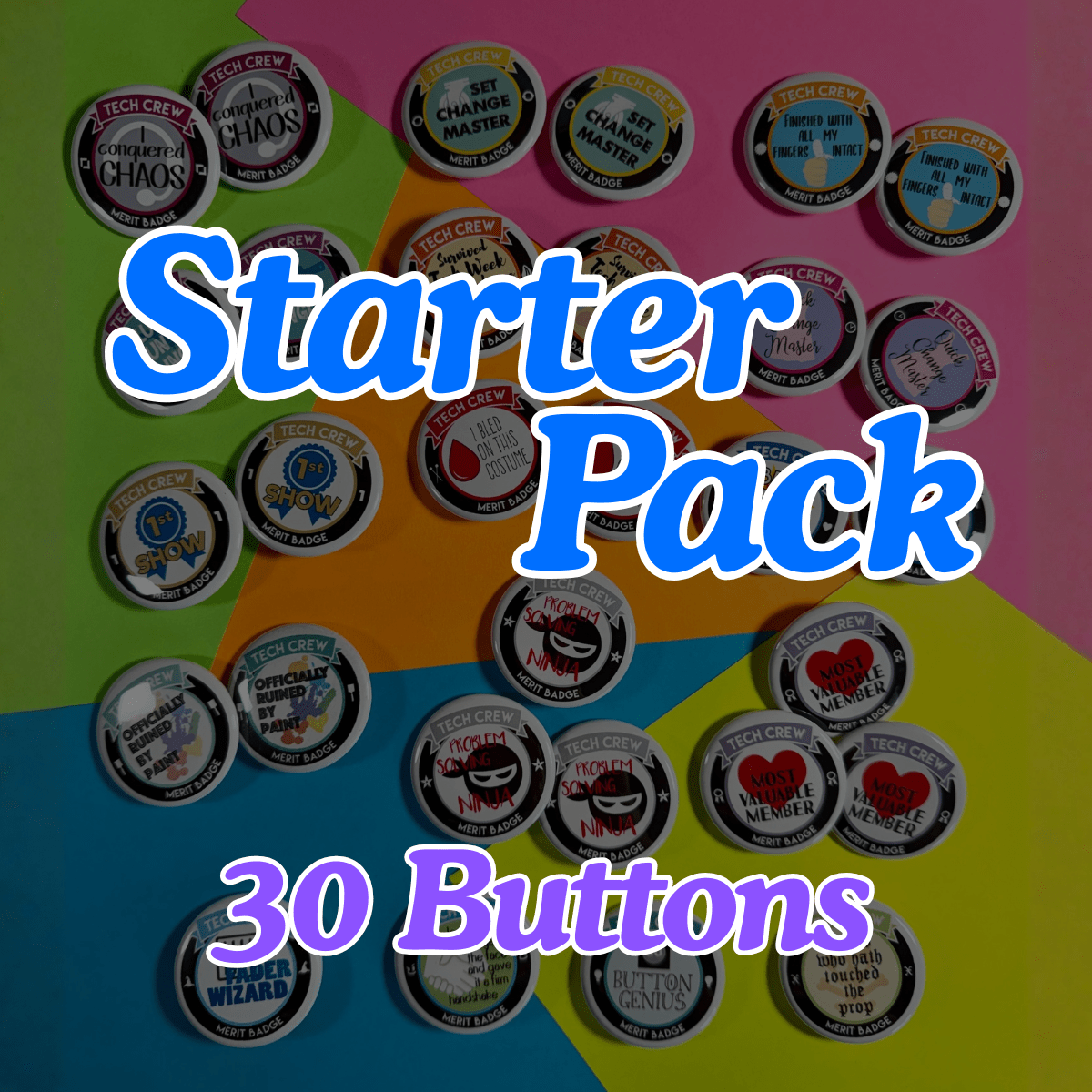 Crew Merit Badge STARTER PACK | Theatre Buttons | Mighty With All races ...