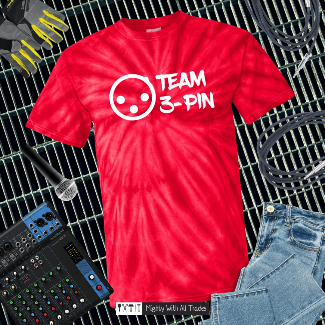 Team 3 Pin Tie Dye T-shirt T-Shirts SpiderRed