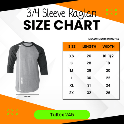 Team Uncertain Gray - 3/4 Sleeve Raglan Shirt Long Sleeve Shirt Grey/Heather Charcoa