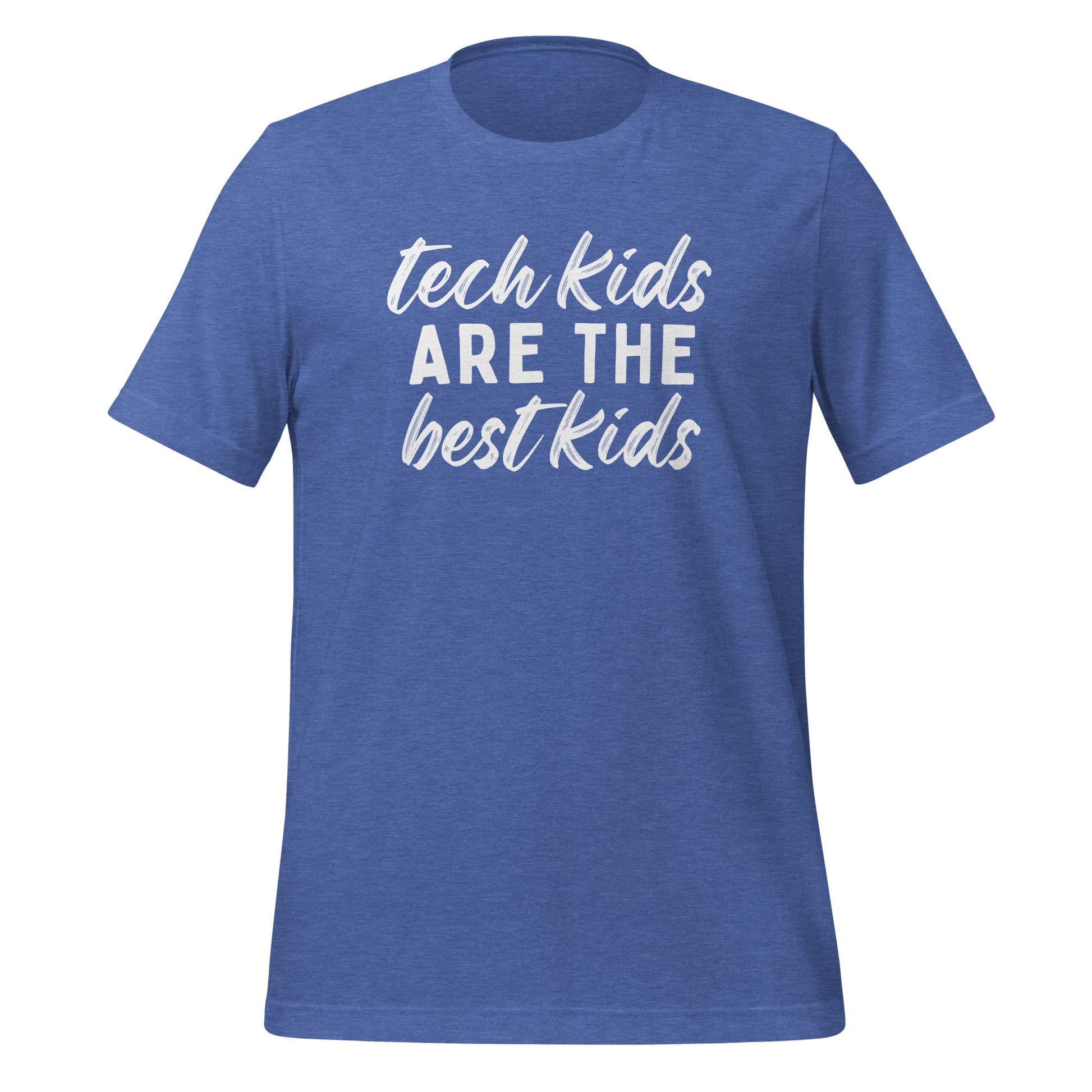 Tech Kids T-shirt - White Font T-Shirts Heather True Royal