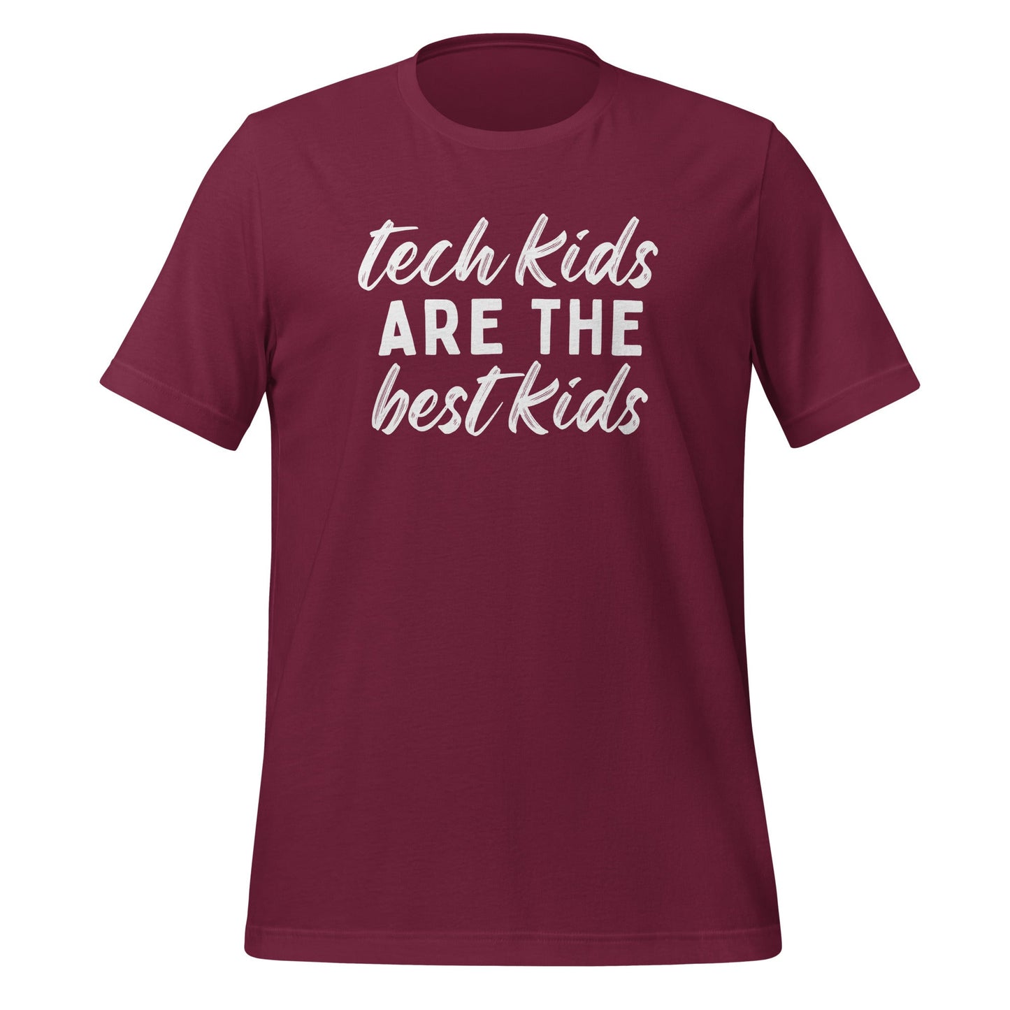Tech Kids T-shirt - White Font T-Shirts Maroon