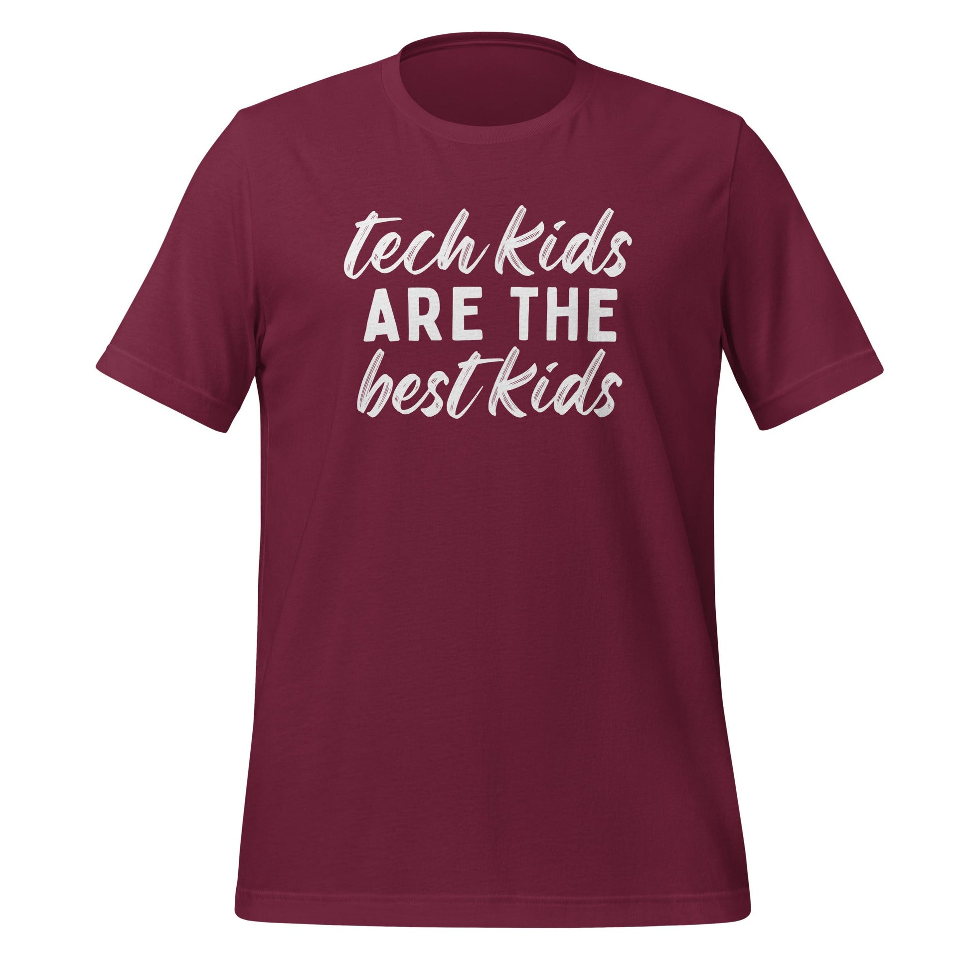 Tech Kids T-shirt - White Font T-Shirts Maroon