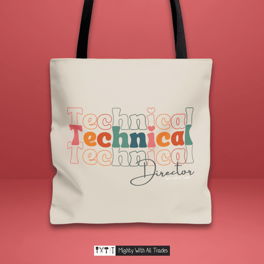 Technical Director Tri - font Tote Bag Bags 16" × 16''