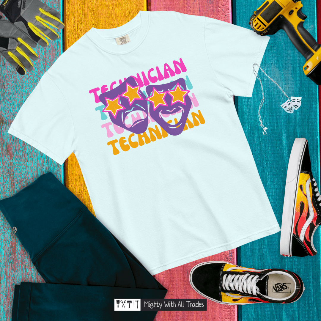 Technician Mask Preppy (Comfort Colors) T-shirt T-Shirts Violet