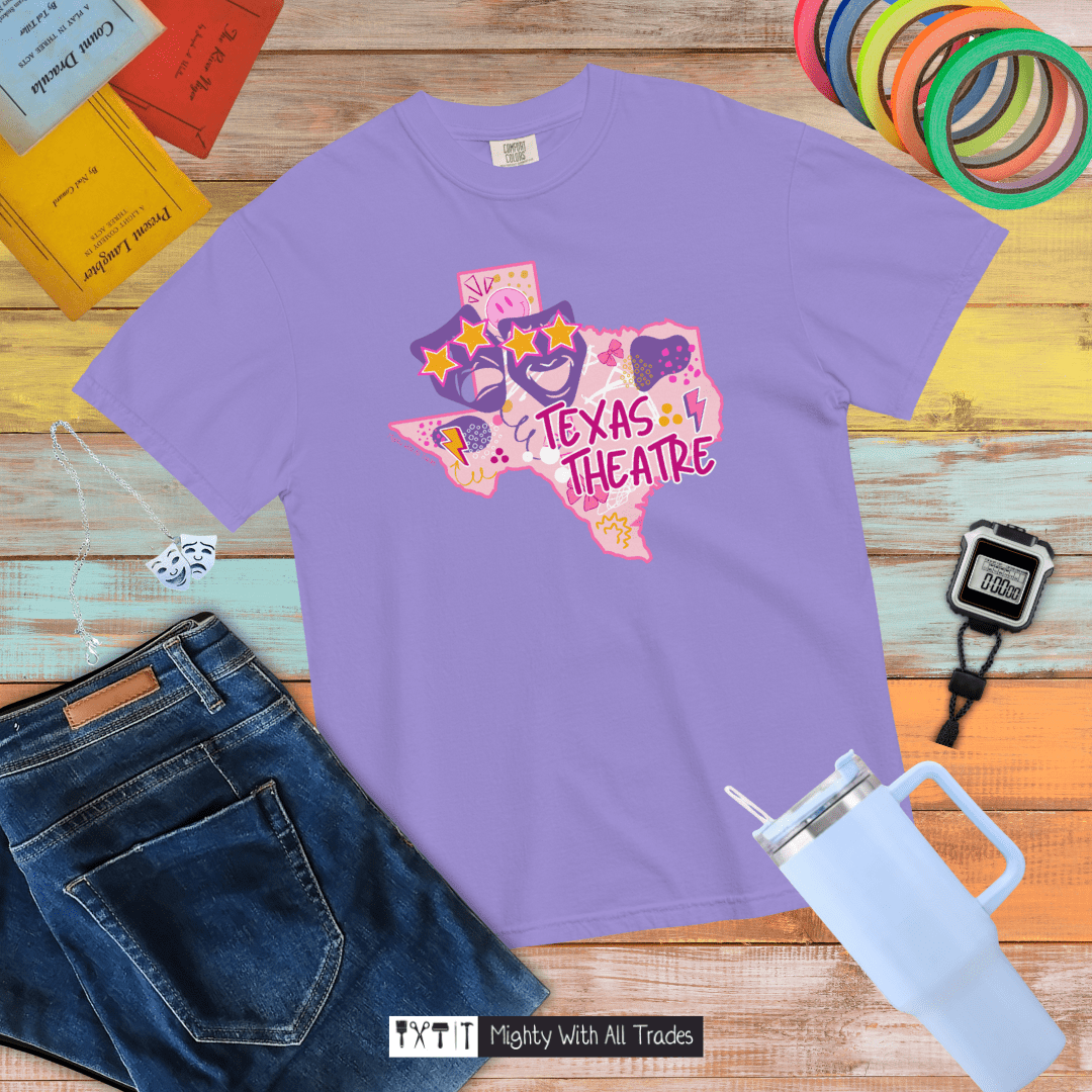 Texas Theatre Preppy (Comfort Colors) T-shirt T-Shirts Berry