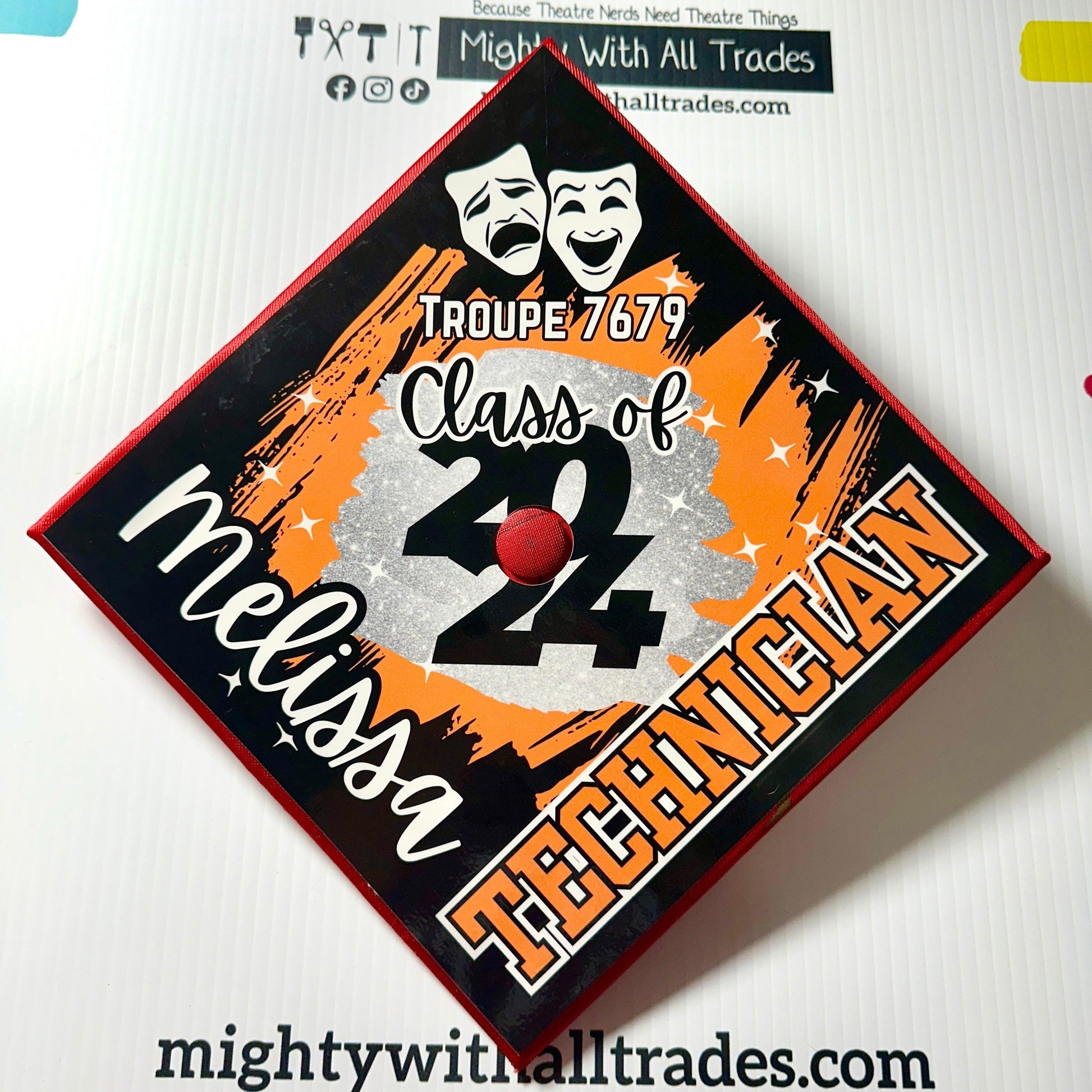 Theatre Graduation Cap Topper - CLICK TO PERSONALIZE Party Hat Technician