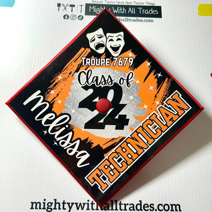 Theatre Graduation Cap Topper - CLICK TO PERSONALIZE Party Hat Technician