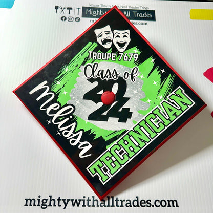 Theatre Graduation Cap Topper - CLICK TO PERSONALIZE Party Hat Technician