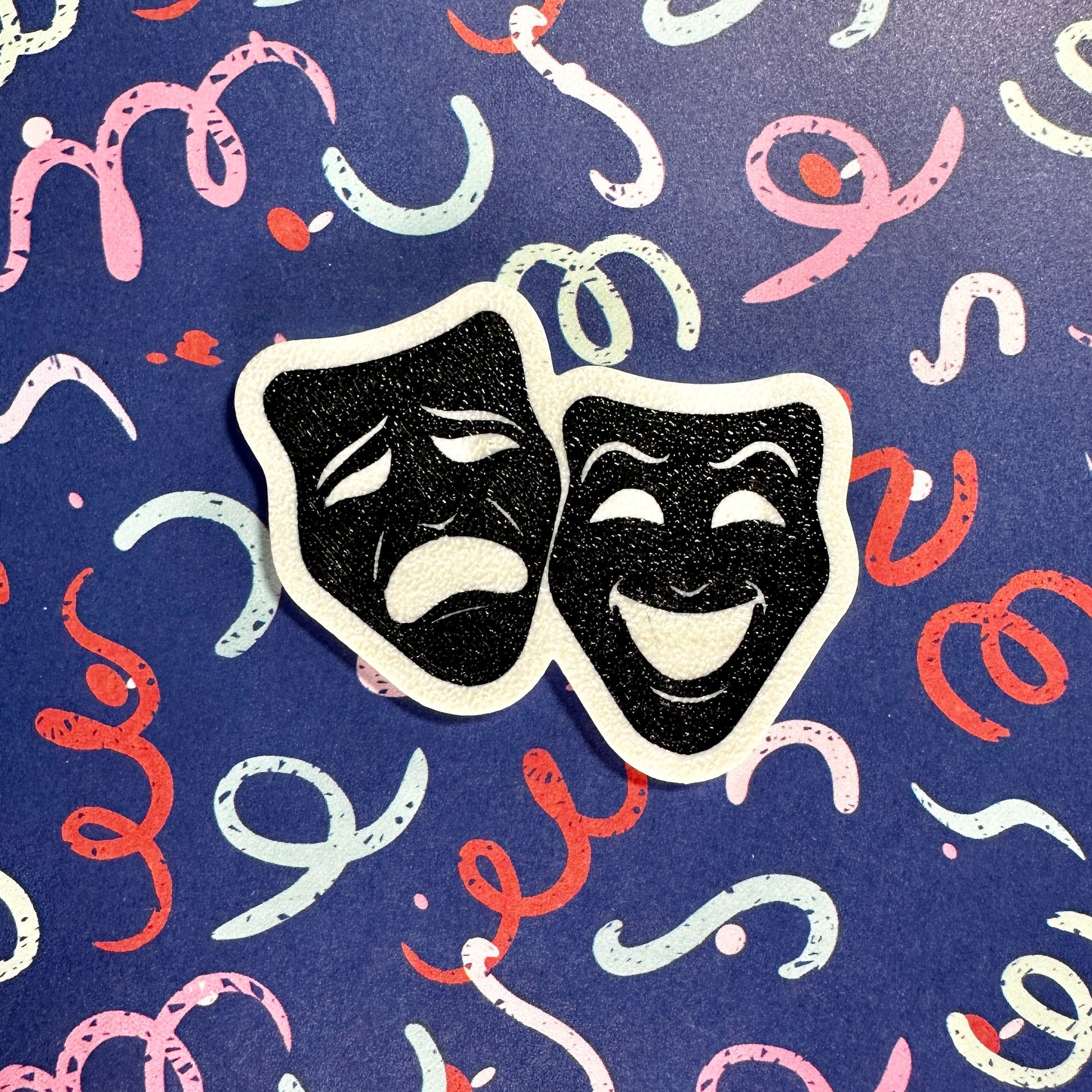 Theatre Homecoming Trinkets, BLACK Colored Trinkets Black Masks on White