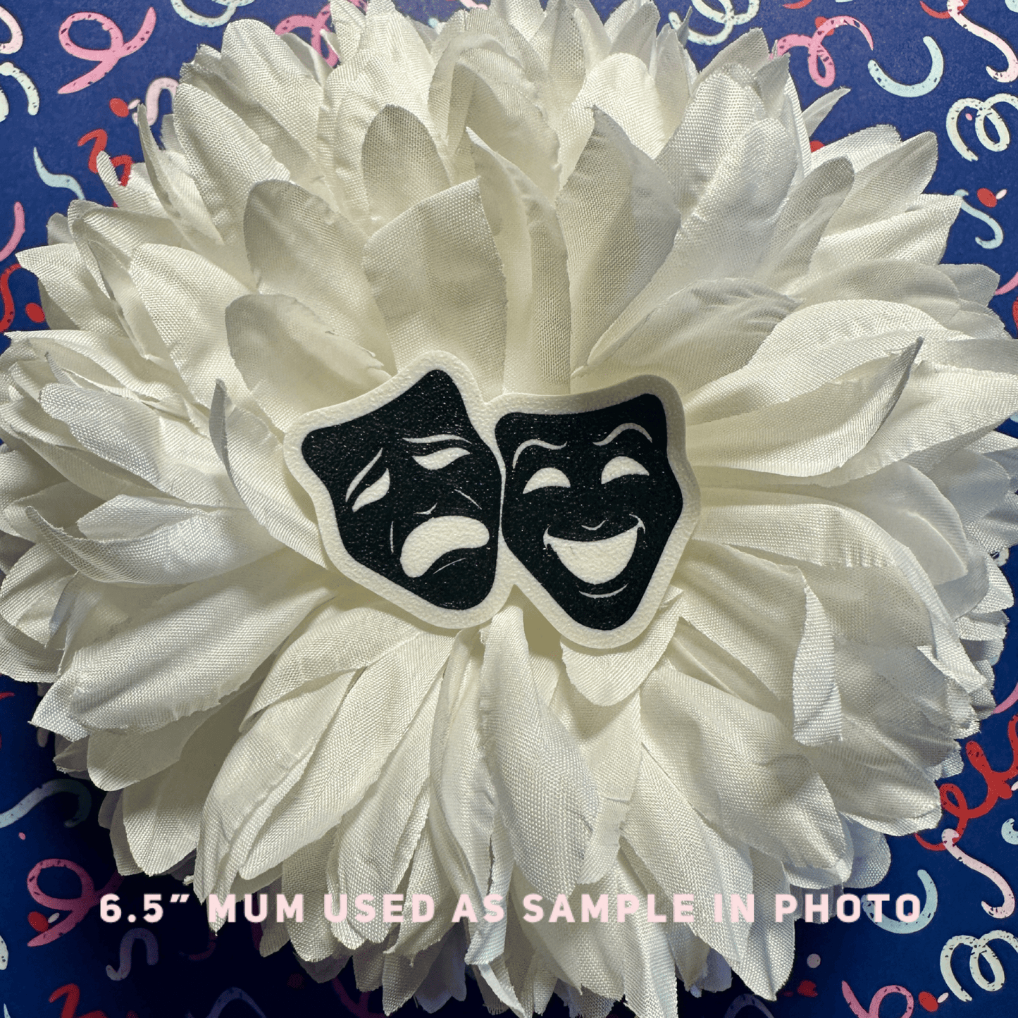 Theatre Homecoming Trinkets, BLACK Colored Trinkets White Masks on Black