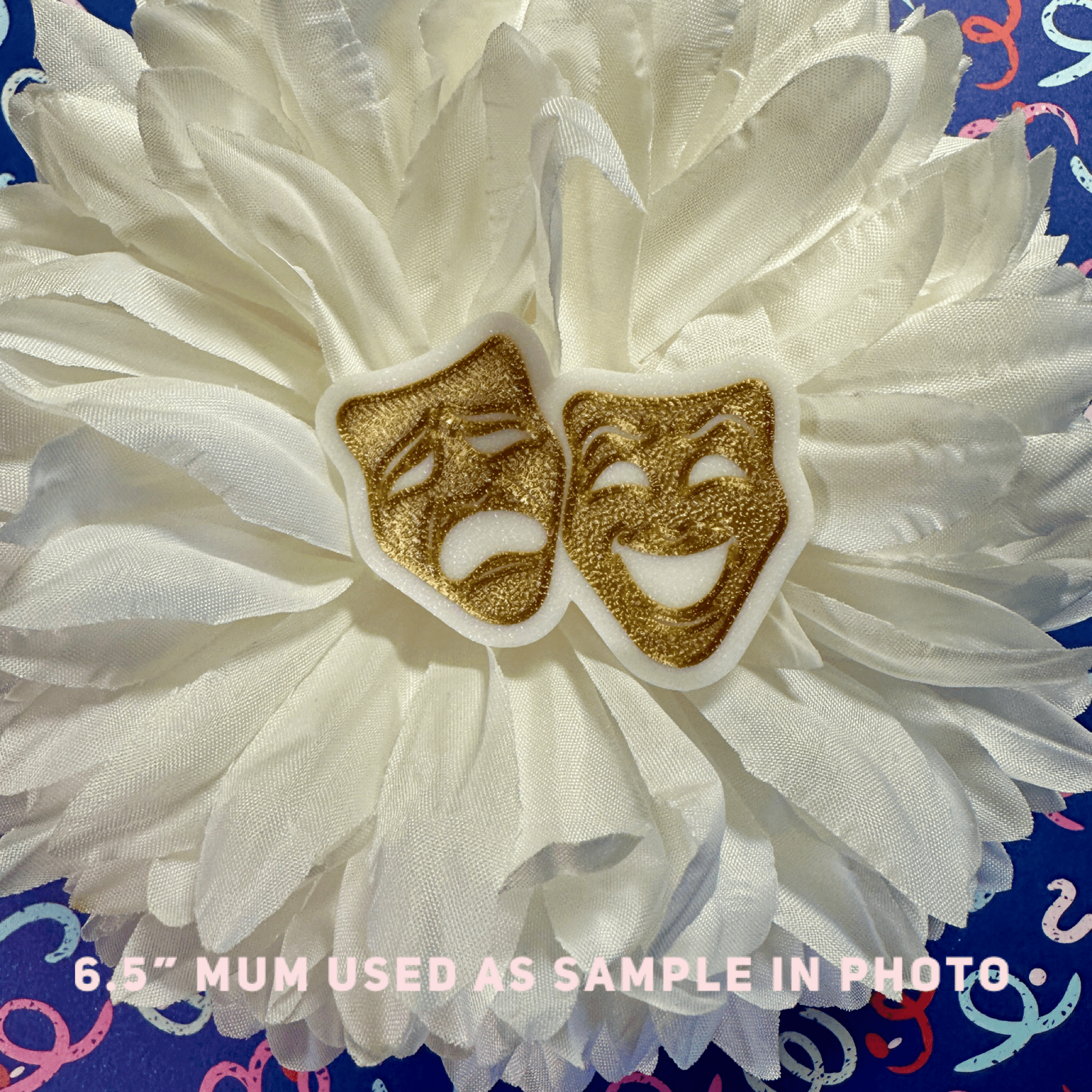 Theatre Homecoming Trinkets, GOLD Gold Trinkets White Masks on Gold
