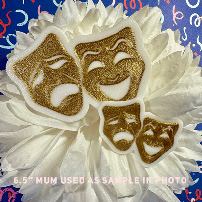 Theatre Homecoming Trinkets, GOLD Gold Trinkets White Masks on Gold