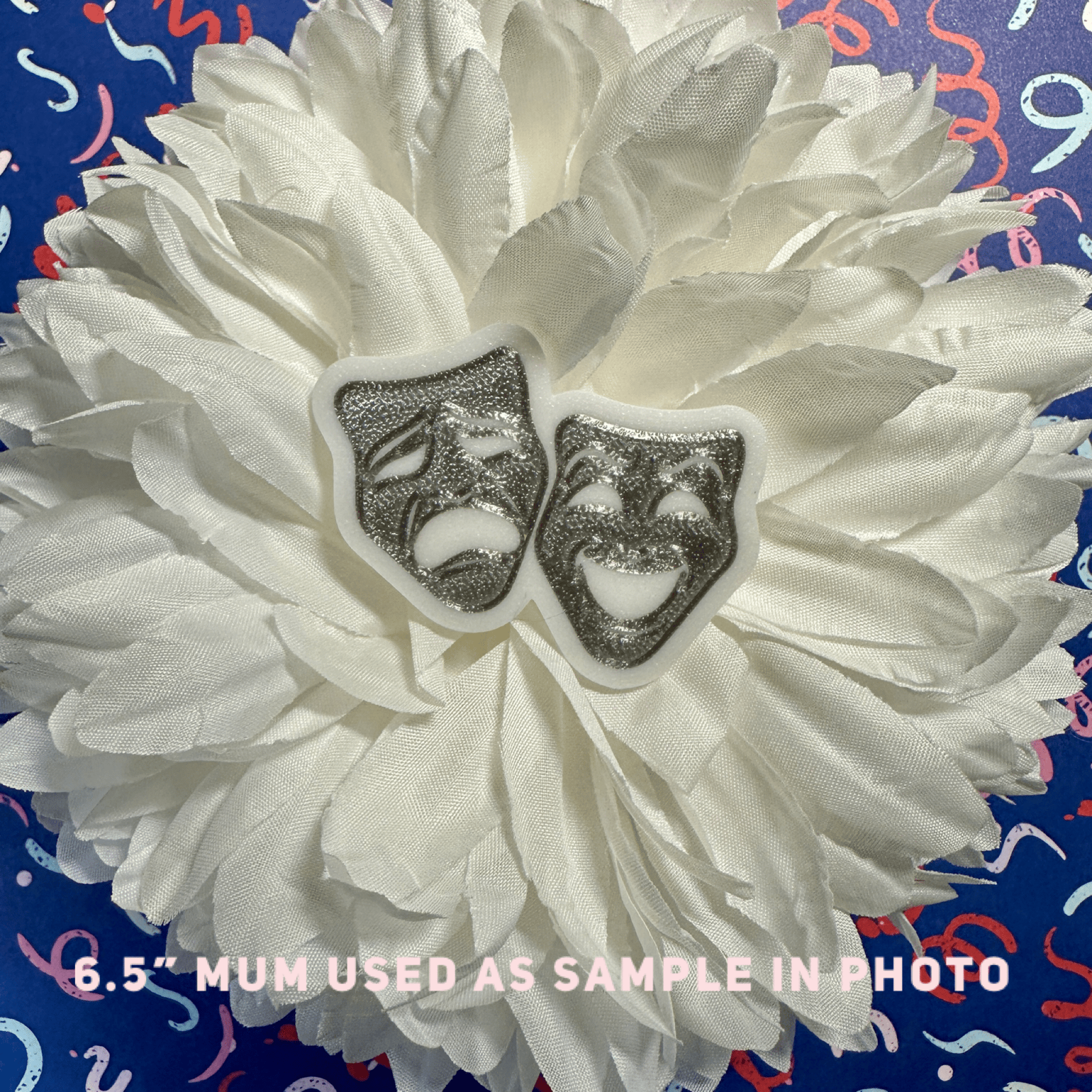 Theatre Homecoming Trinkets, SILVER Silver Trinkets White Masks on Silver