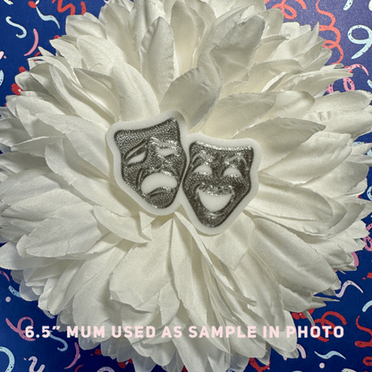 Theatre Homecoming Trinkets, SILVER Silver Trinkets White Masks on Silver