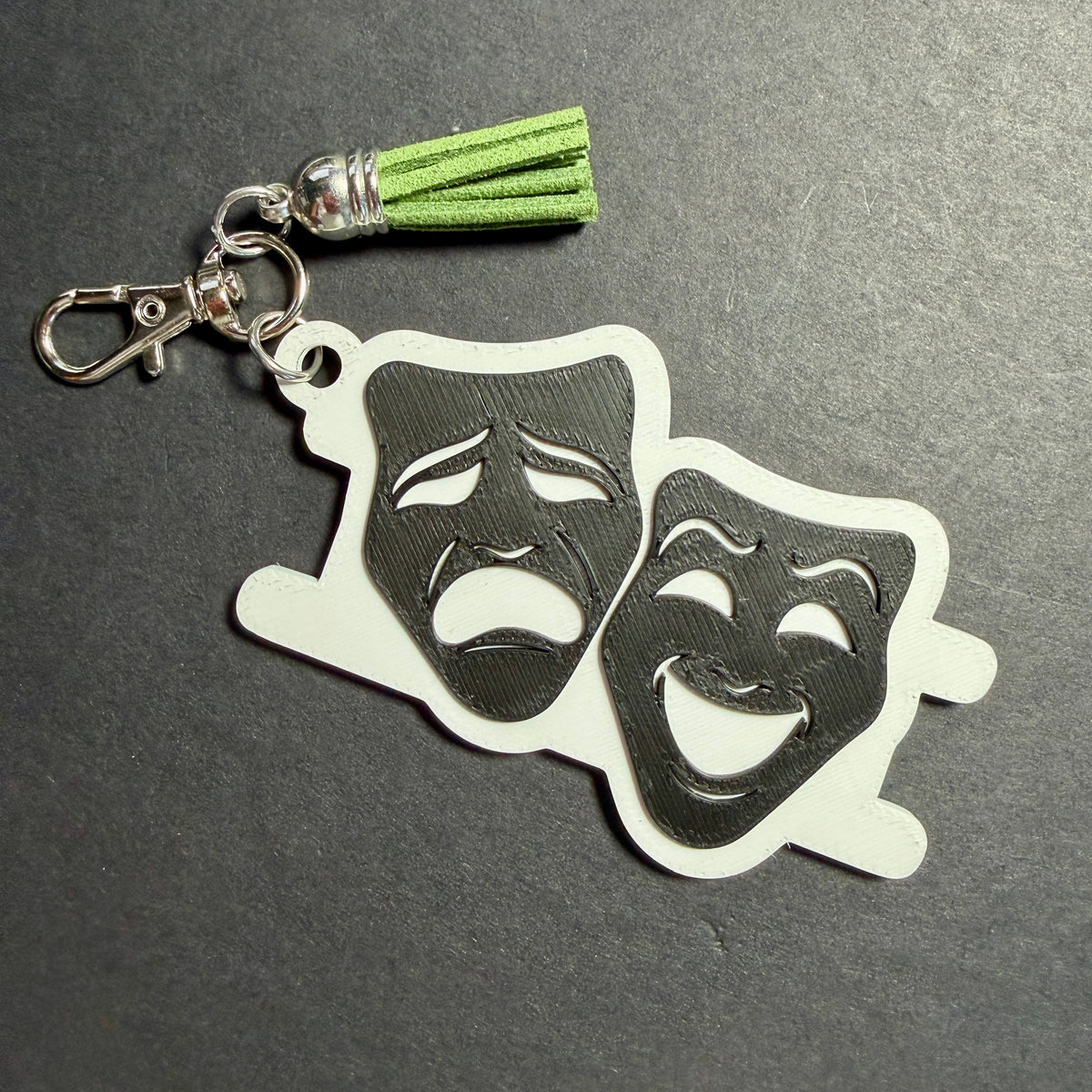 Theatre Mask Hair Tie Holder Keychains