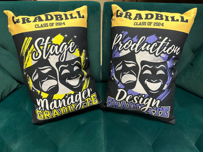 Theatre Technician Graduate Pillow - Scenery Home Decor 20" × 14"