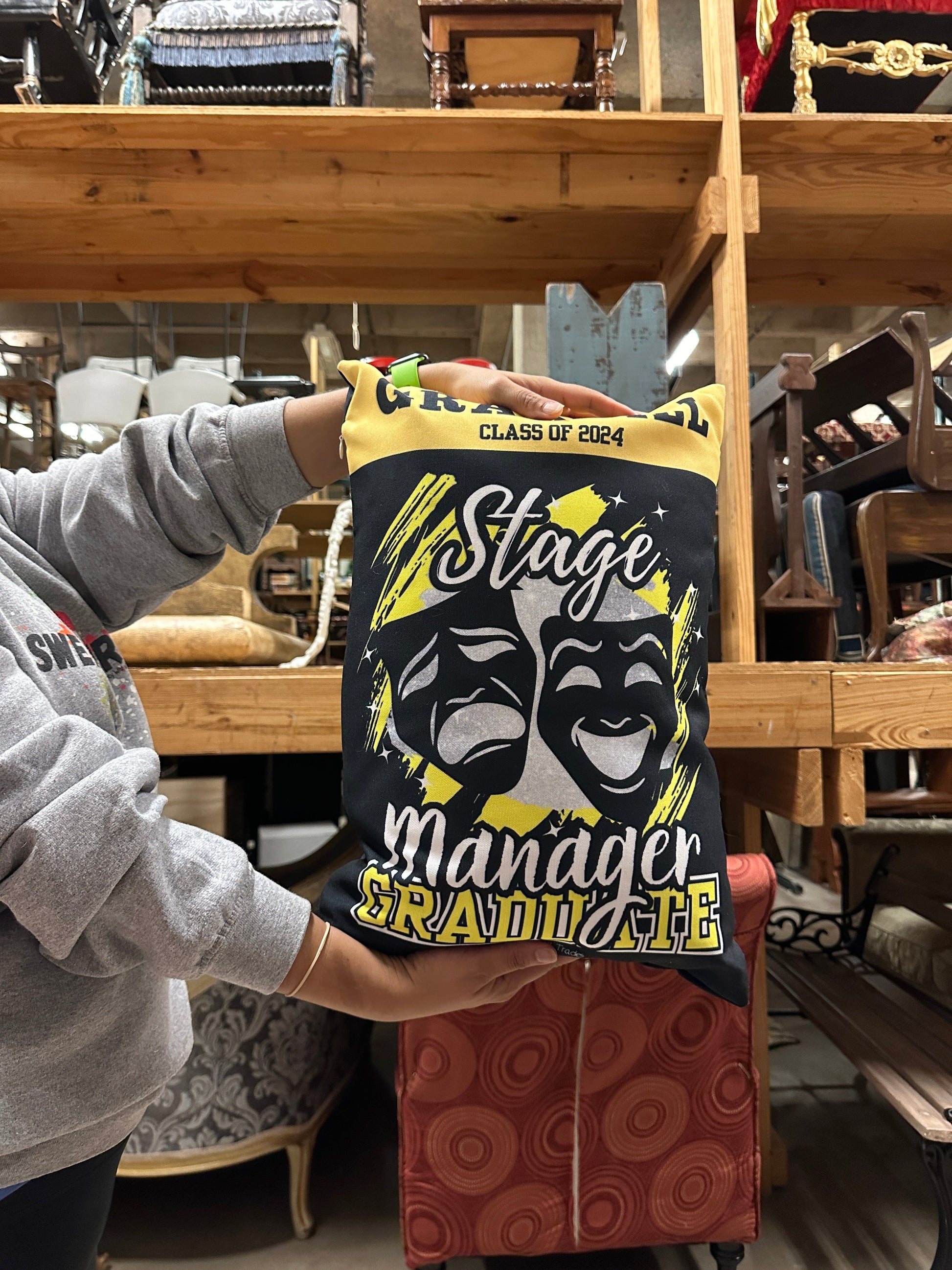 Theatre Technician Graduate Pillow - Scenery Home Decor 20" × 14"