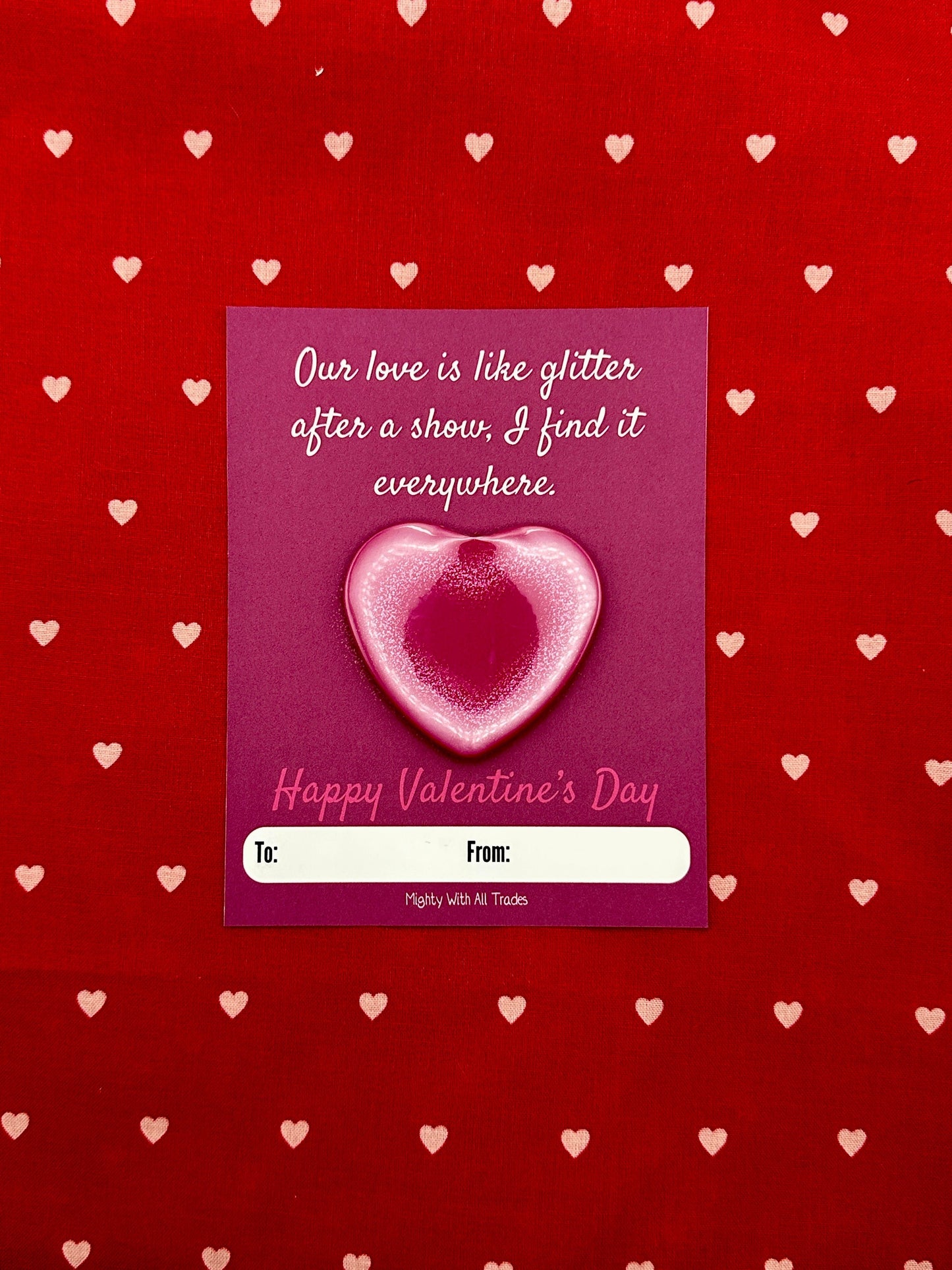 Theatre Valentine Cards with Heart Button, A2 Single Cards Greeting & Note Cards Glitter