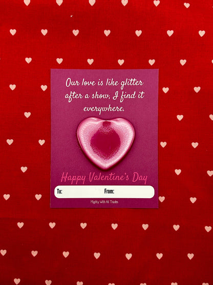 Theatre Valentine Cards with Heart Button, A2 Single Cards Greeting & Note Cards Glitter