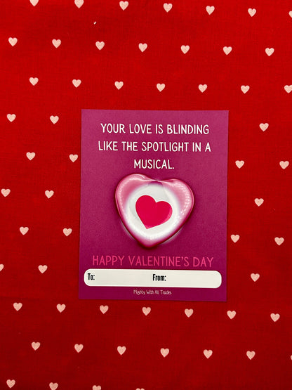 Theatre Valentine Cards with Heart Button, A2 Single Cards Greeting & Note Cards Spotlight