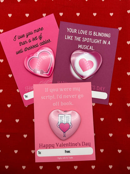Theatre Valentine Cards with Heart Button, A2 Single Cards Greeting & Note Cards Universe