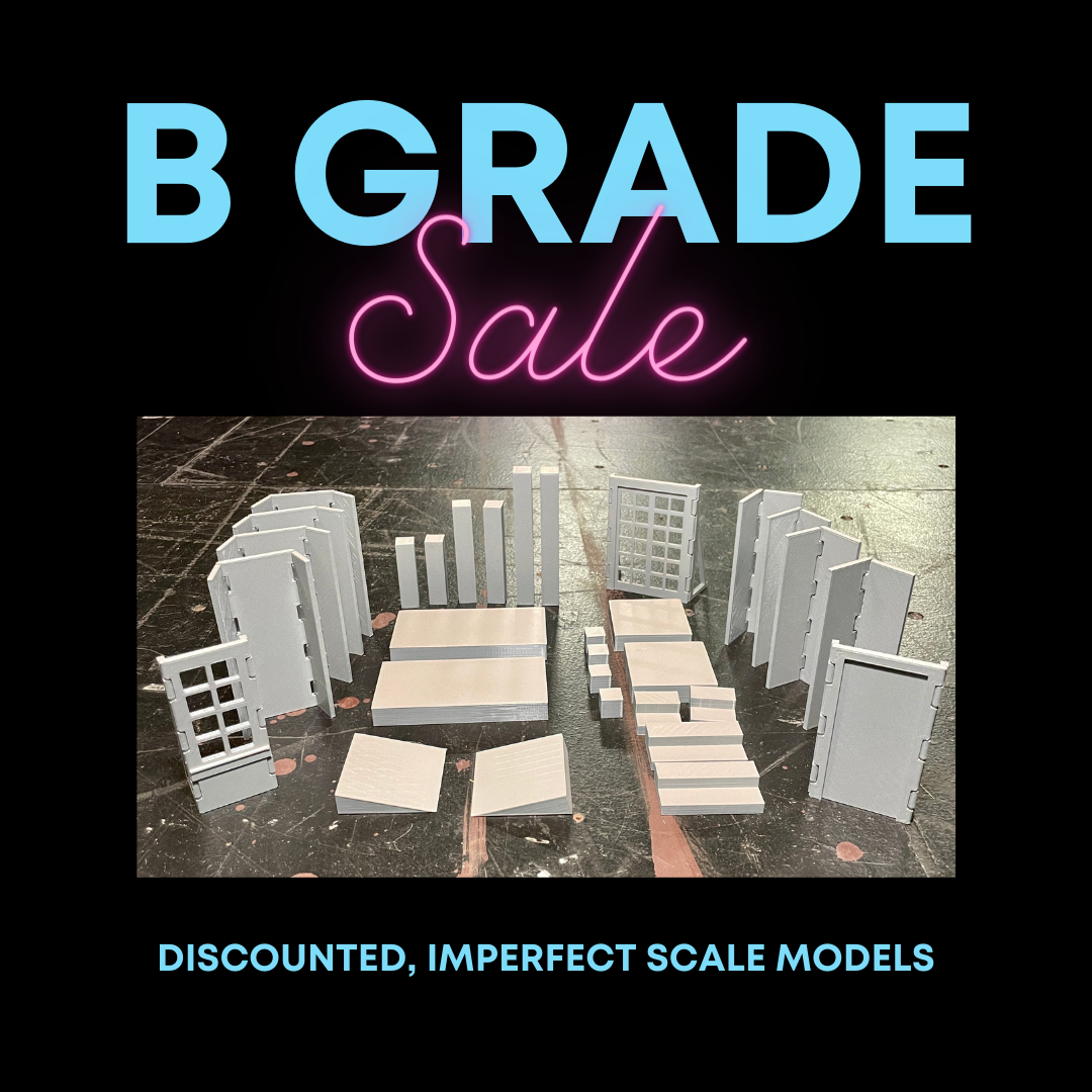 B GRADE SALE - 32 pc 1/2" Scale Model UIL One Act Pay Unit Set-mightywithalltrades