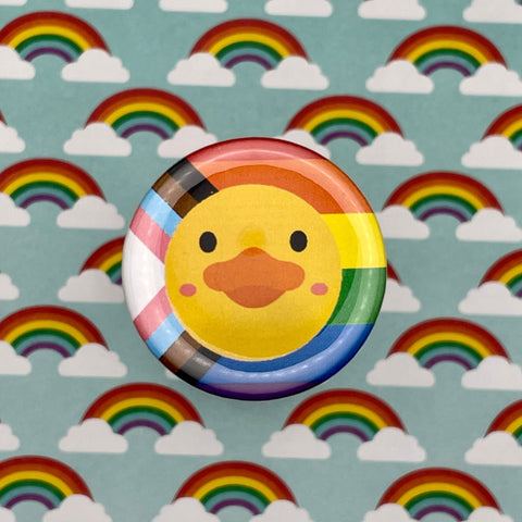 Thespian Duck Inclusive Pride, 1-1/2" Button