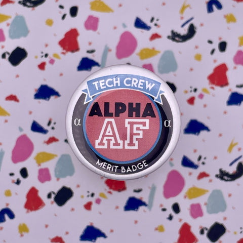 Alpha Tech Crew Merit Badge, 1-1/2" Button